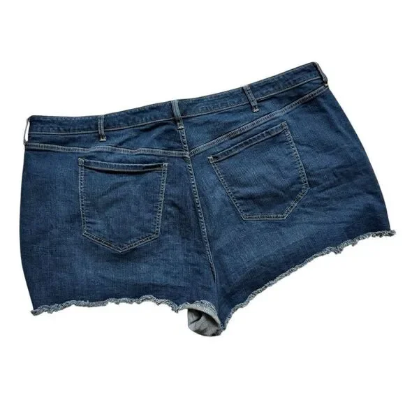 Womens Torrid High Rise Shortie Vintage Stretch Dark Wash Denim Jean Shorts - 28 - Picture 4 of 4